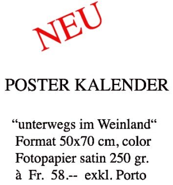 Neu: Posterkalender - im Weinland unterwegs